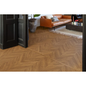 Ламинат Quick-Step Impressive Patterns Дуб шеврон коричневый, 32 класс, фаска 4v, влагостойкий, 8*131*655 мм